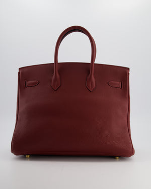 *RARE* Hermès Birkin 35cm Bag Retourne in Rouge H Togo Leather and Gold Hardware