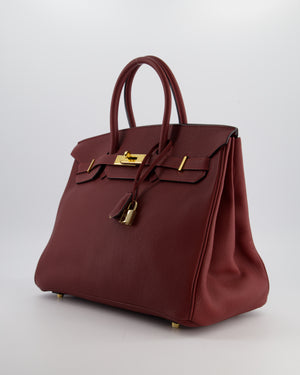 *RARE* Hermès Birkin 35cm Bag Retourne in Rouge H Togo Leather and Gold Hardware