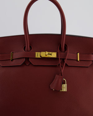 *RARE* Hermès Birkin 35cm Bag Retourne in Rouge H Togo Leather and Gold Hardware