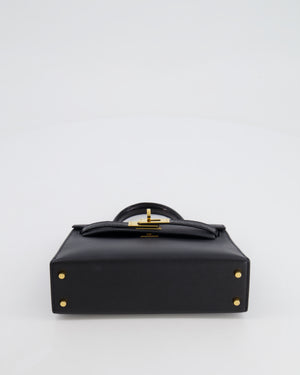 *ULTRA RARE* Hermès Mini Kelly II 20 Touch Bag in Black Madame Leather and Alligator Mississippesis Leather with Gold Hardware