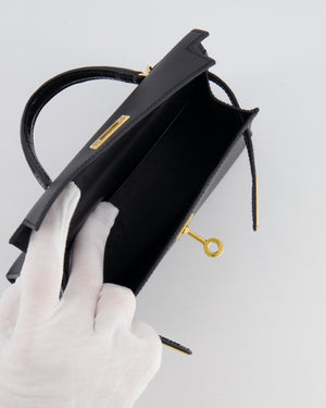 *ULTRA RARE* Hermès Mini Kelly II 20 Touch Bag in Black Madame Leather and Alligator Mississippesis Leather with Gold Hardware