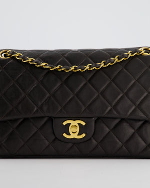 Chanel Espresso Brown Vintage Classic Double Flap Bag in Lambskin Leather with 24K Gold Hardware