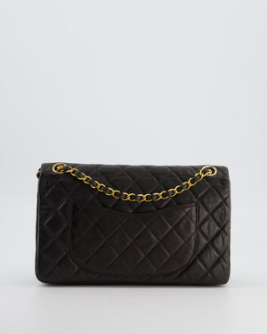Chanel Espresso Brown Vintage Classic Double Flap Bag in Lambskin Leather with 24K Gold Hardware