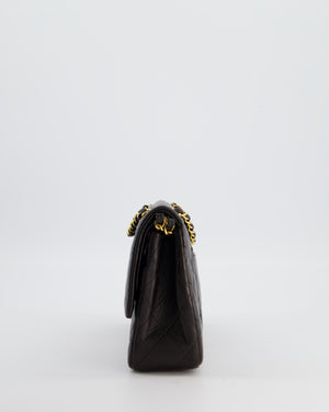 Chanel Espresso Brown Vintage Classic Double Flap Bag in Lambskin Leather with 24K Gold Hardware