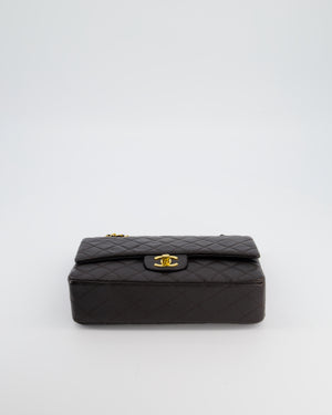 Chanel Espresso Brown Vintage Classic Double Flap Bag in Lambskin Leather with 24K Gold Hardware