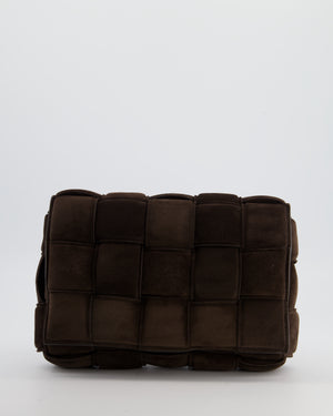 *HOT* Bottega Veneta Chocolate Brown Cassette Padded Intrecciato Suede Shoulder Bag with Gold Hardware