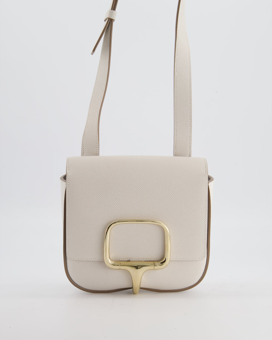 Hermès Mini Della Cavalleria Bag in Beton Epsom Leather and Gold Hardware