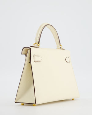 *HOT* Hermès Mini Kelly II Bag in Nata Epsom Leather with Gold Hardware