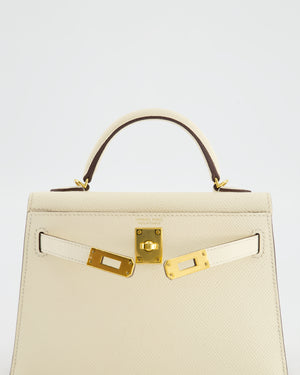 *HOT* Hermès Mini Kelly II Bag in Nata Epsom Leather with Gold Hardware