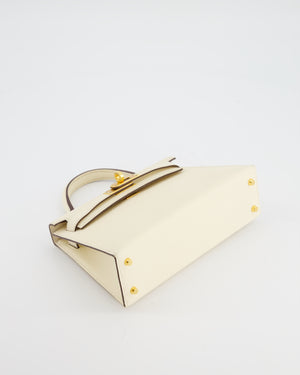 *HOT* Hermès Mini Kelly II Bag in Nata Epsom Leather with Gold Hardware