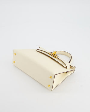 *HOT* Hermès Mini Kelly II Bag in Nata Epsom Leather with Gold Hardware