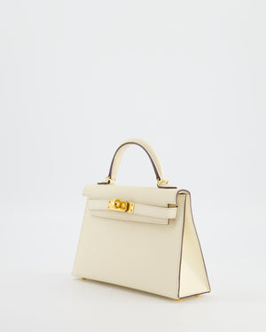 *HOT* Hermès Mini Kelly II Bag in Nata Epsom Leather with Gold Hardware