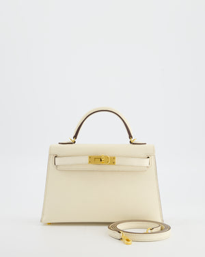 *HOT* Hermès Mini Kelly II Bag in Nata Epsom Leather with Gold Hardware