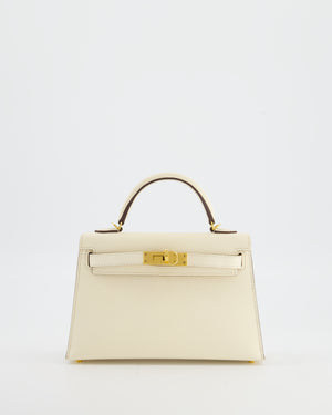 *HOT* Hermès Mini Kelly II Bag in Nata Epsom Leather with Gold Hardware