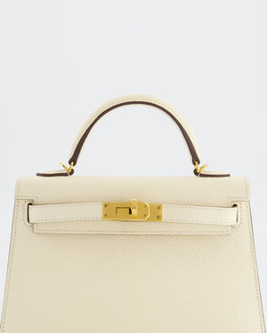 *HOT* Hermès Mini Kelly II Bag in Nata Epsom Leather with Gold Hardware