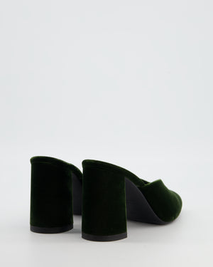 Hermès Green Velvet Victoria Mules Heels Size EU 37