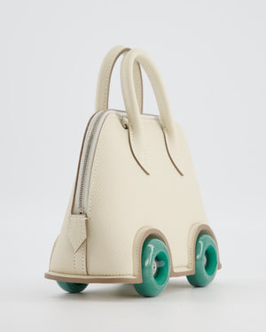 *SUPER RARE* Hermès Bolide on Wheels Bag in Craie Epsom Leather with Vert Vertigo Wheels and Palladium Hardware