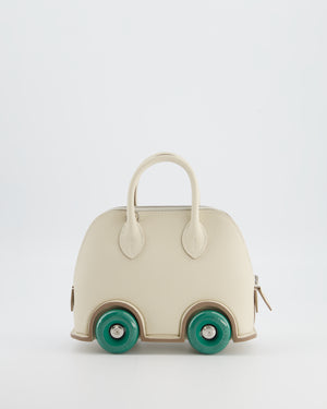*SUPER RARE* Hermès Bolide on Wheels Bag in Craie Epsom Leather with Vert Vertigo Wheels and Palladium Hardware