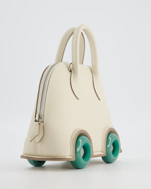 *SUPER RARE* Hermès Bolide on Wheels Bag in Craie Epsom Leather with Vert Vertigo Wheels and Palladium Hardware