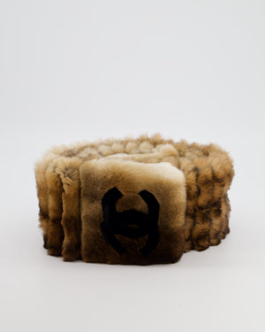 Chanel Brown Gradient Orylag Fur CC Logo Scarf