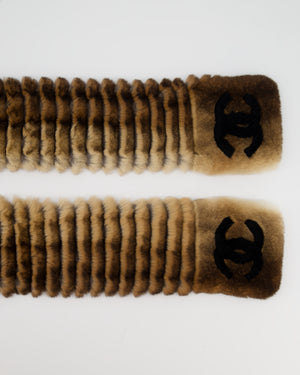 Chanel Brown Gradient Orylag Fur CC Logo Scarf