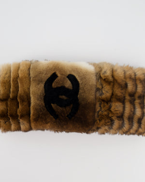 Chanel Brown Gradient Orylag Fur CC Logo Scarf