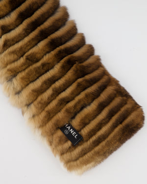 Chanel Brown Gradient Orylag Fur CC Logo Scarf