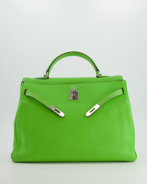 Hermès Kelly 35 Vintage Retourne in Apple Green Clemence Leather with Palladium Hardware