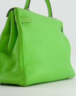 Hermès Kelly 35 Vintage Retourne in Apple Green Clemence Leather with Palladium Hardware