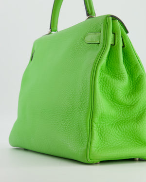 Hermès Kelly 35 Vintage Retourne in Apple Green Clemence Leather with Palladium Hardware