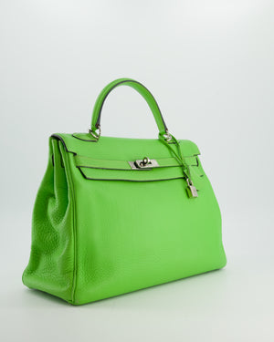 Hermès Kelly 35 Vintage Retourne in Apple Green Clemence Leather with Palladium Hardware
