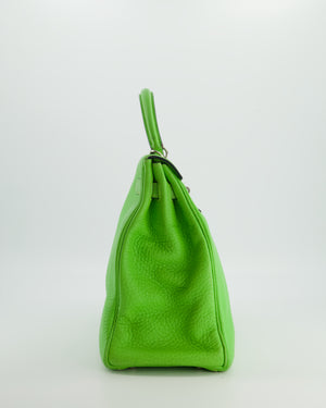 Hermès Kelly 35 Vintage Retourne in Apple Green Clemence Leather with Palladium Hardware