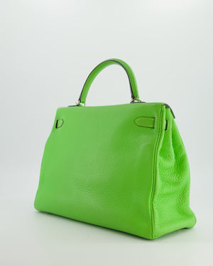 Hermès Kelly 35 Vintage Retourne in Apple Green Clemence Leather with Palladium Hardware