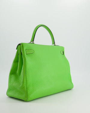 Hermès Kelly 35 Vintage Retourne in Apple Green Clemence Leather with Palladium Hardware