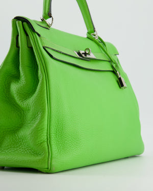 Hermès Kelly 35 Vintage Retourne in Apple Green Clemence Leather with Palladium Hardware