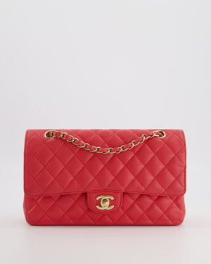 Chanel Pink Medium Classic Double Flap Bag in Caviar Leather with Champagne Gold Hardware
