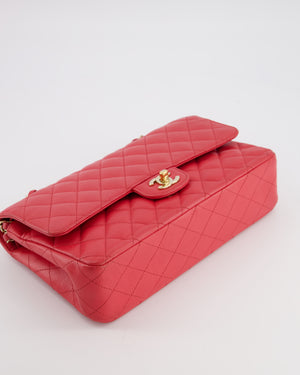 Chanel Pink Medium Classic Double Flap Bag in Caviar Leather with Champagne Gold Hardware