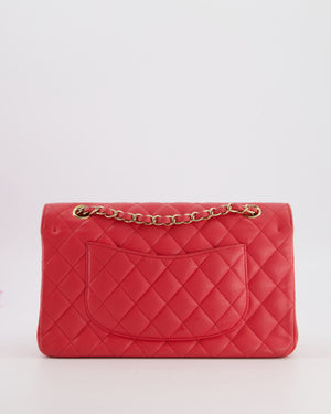 Chanel Pink Medium Classic Double Flap Bag in Caviar Leather with Champagne Gold Hardware