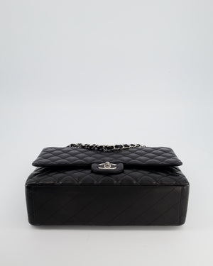*FIRE PRICE* Chanel Black Maxi Classic Double Flap Bag in Lambskin Leather with Silver Hardware