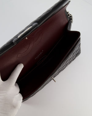 *FIRE PRICE* Chanel Black Maxi Classic Double Flap Bag in Lambskin Leather with Silver Hardware
