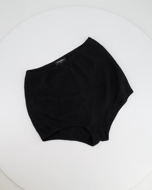Chanel Black Silk Micro Shorts with CC Logo Prints Size FR 36 (UK 8)