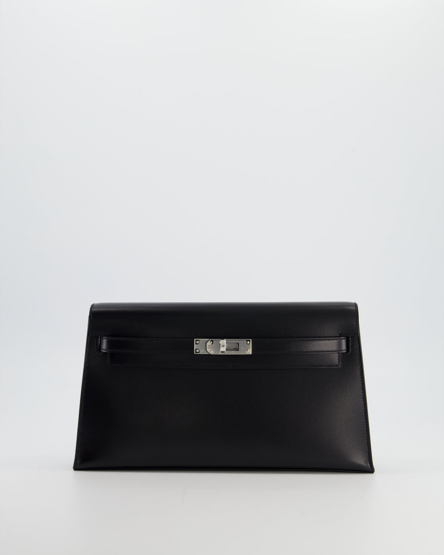 *HOT* Hermès Kelly Elan Bag in Noir Box Leather with Palladium Hardware