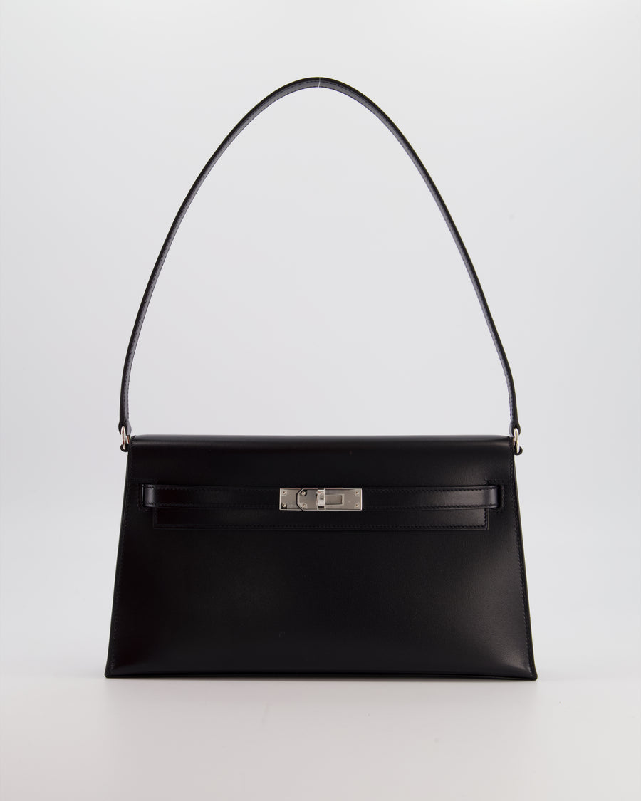 *HOT* Hermès Kelly Elan Bag in Noir Box Leather with Palladium Hardware