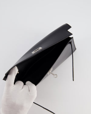 *HOT* Hermès Kelly Elan Bag in Noir Box Leather with Palladium Hardware