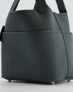 Hermès Picotin Lock 18 Pockets Cargo in Vert Mangrove Toile Goeland Canvas and Vert Mangrove Swift Leather with Gold Hardware