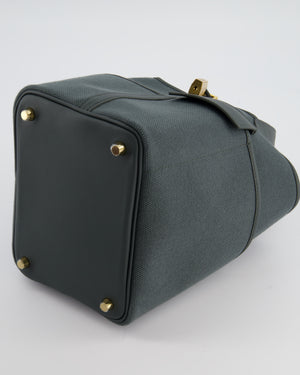 Hermès Picotin Lock 18 Pockets Cargo in Vert Mangrove Toile Goeland Canvas and Vert Mangrove Swift Leather with Gold Hardware