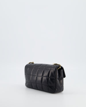 Chanel Black Vintage Mini Chocolate Bar Flap Bag In Lambskin Leather with Gold Hardware