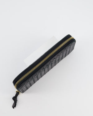 Bottega Veneta Black Intrecciato Long Wallet