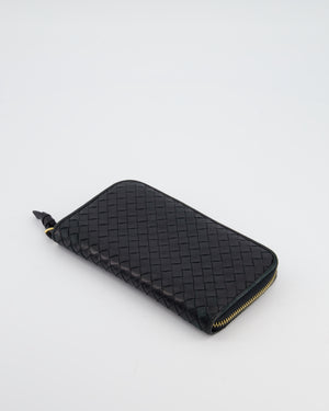 Bottega Veneta Black Intrecciato Long Wallet