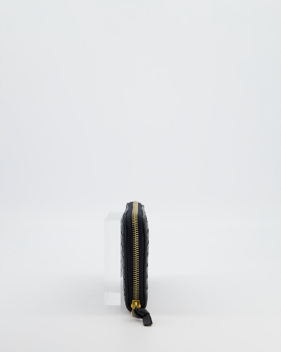 Bottega Veneta Black Intrecciato Long Wallet